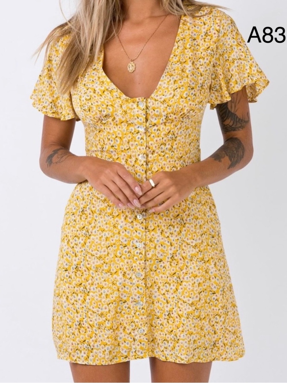 Polly summer Button-Front Mini Dress
